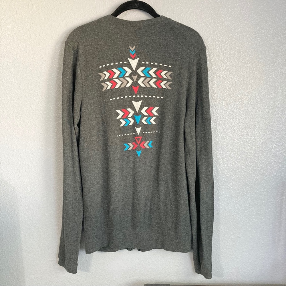 Wildfox Native Aztec Tribal Gray Cardigan Sweater